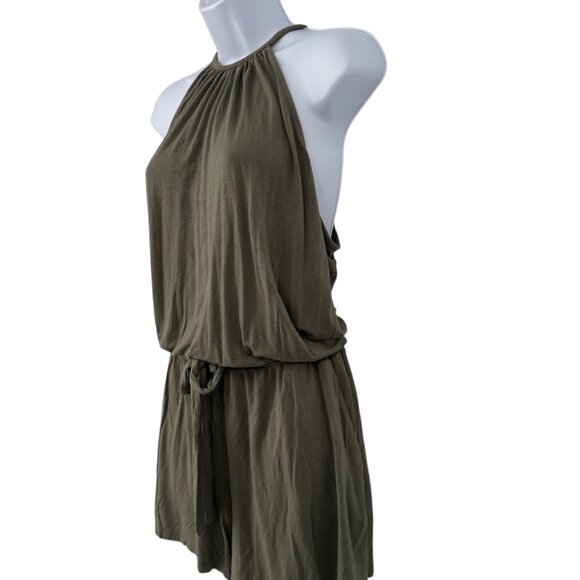 Michael Stars Jonnie Sleeveless Romper in Army Green Size Large - Picture 5 of 13